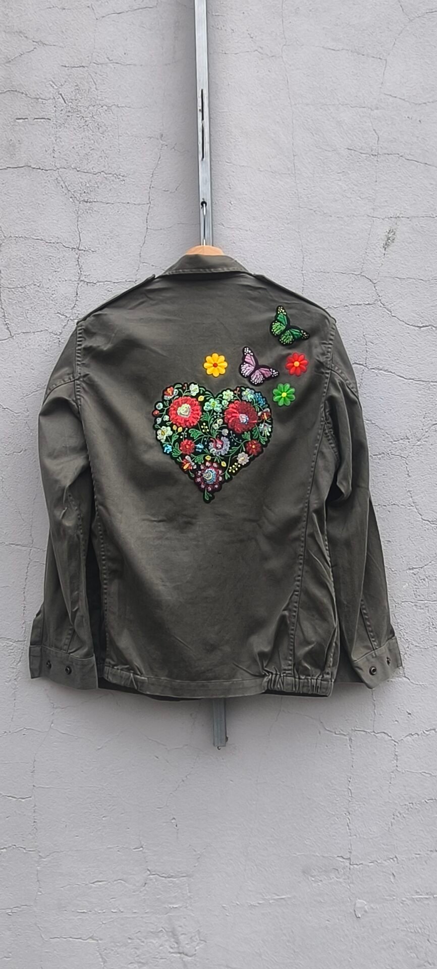 Veste Militaire Coeur Floral